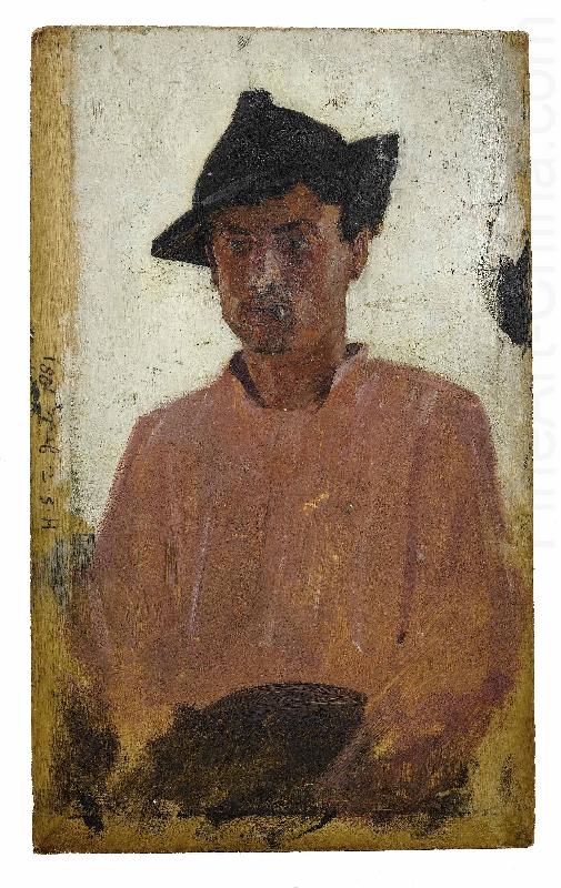 Italian man with hat, Henry Scott Tuke